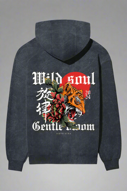 TIGER BLOOM ACIDWASHED HOODIE