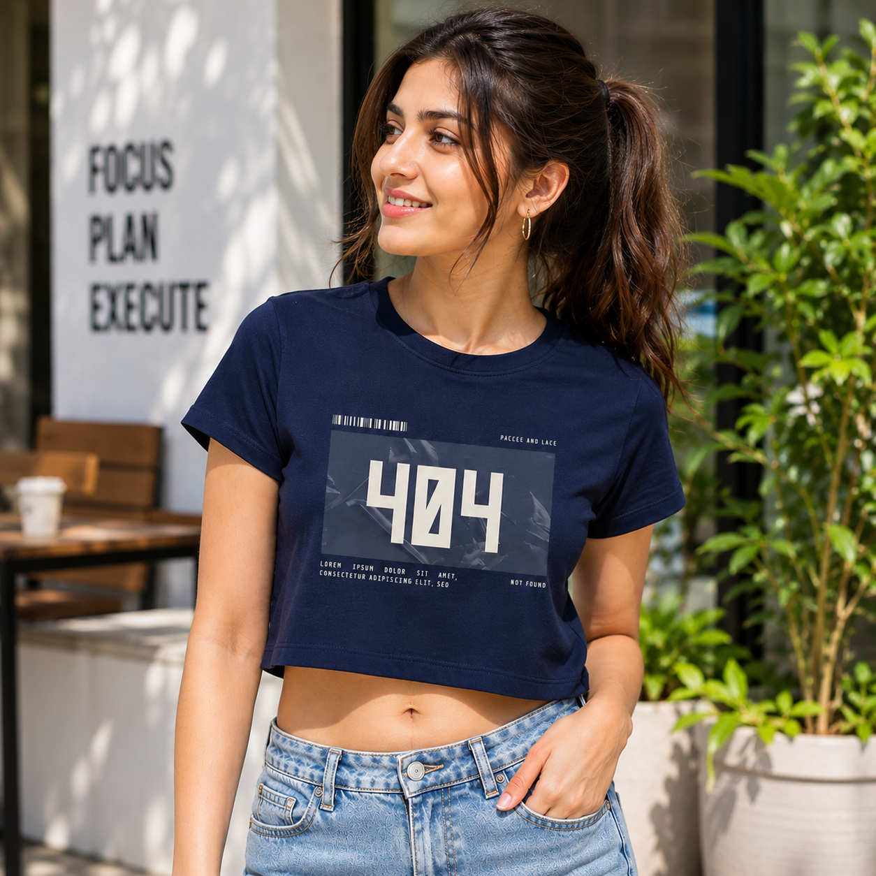 404 Crop T-Shirt | Premium Women's Graphic Crop Tee