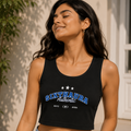 Sixth Aura Authentic Black Crop Tank | Women's Varsity Cotton Top