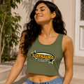 Olive Green Crop Tank | Women's Sixth Aura Streetwear Cotton Top