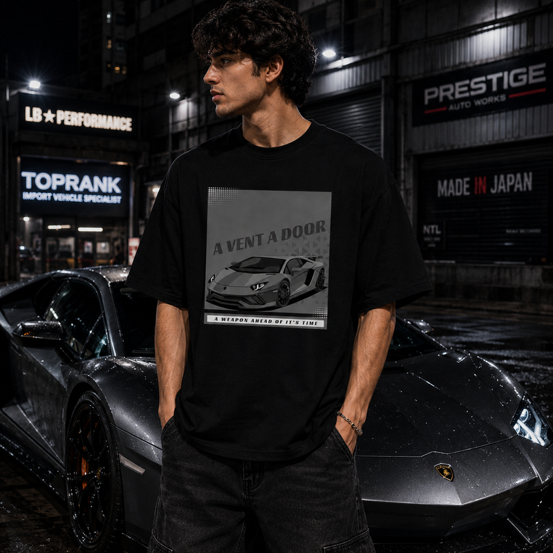 Aventador Oversized T-Shirt | Premium Supercar Streetwear – Black