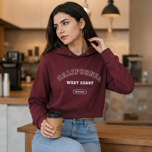 California Originals Crop Hoodie | Women's Graphic Streetwear