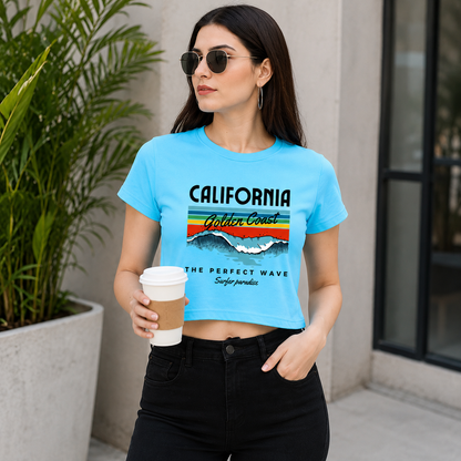 California Crop T-Shirt | Women's Beach Vibes Graphic Tee