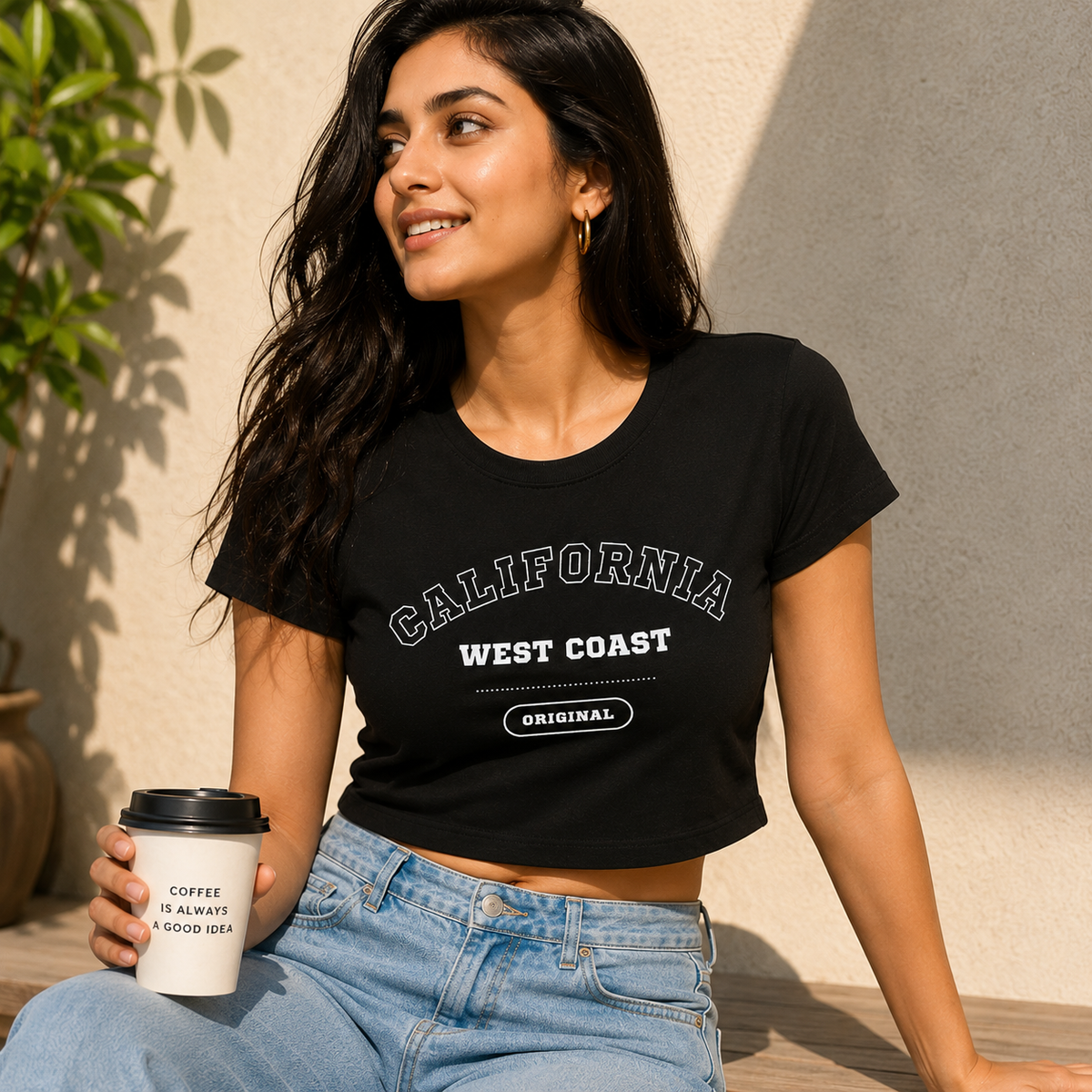 California West Coast Crop Tee | Women's Coastal Streetwear Top