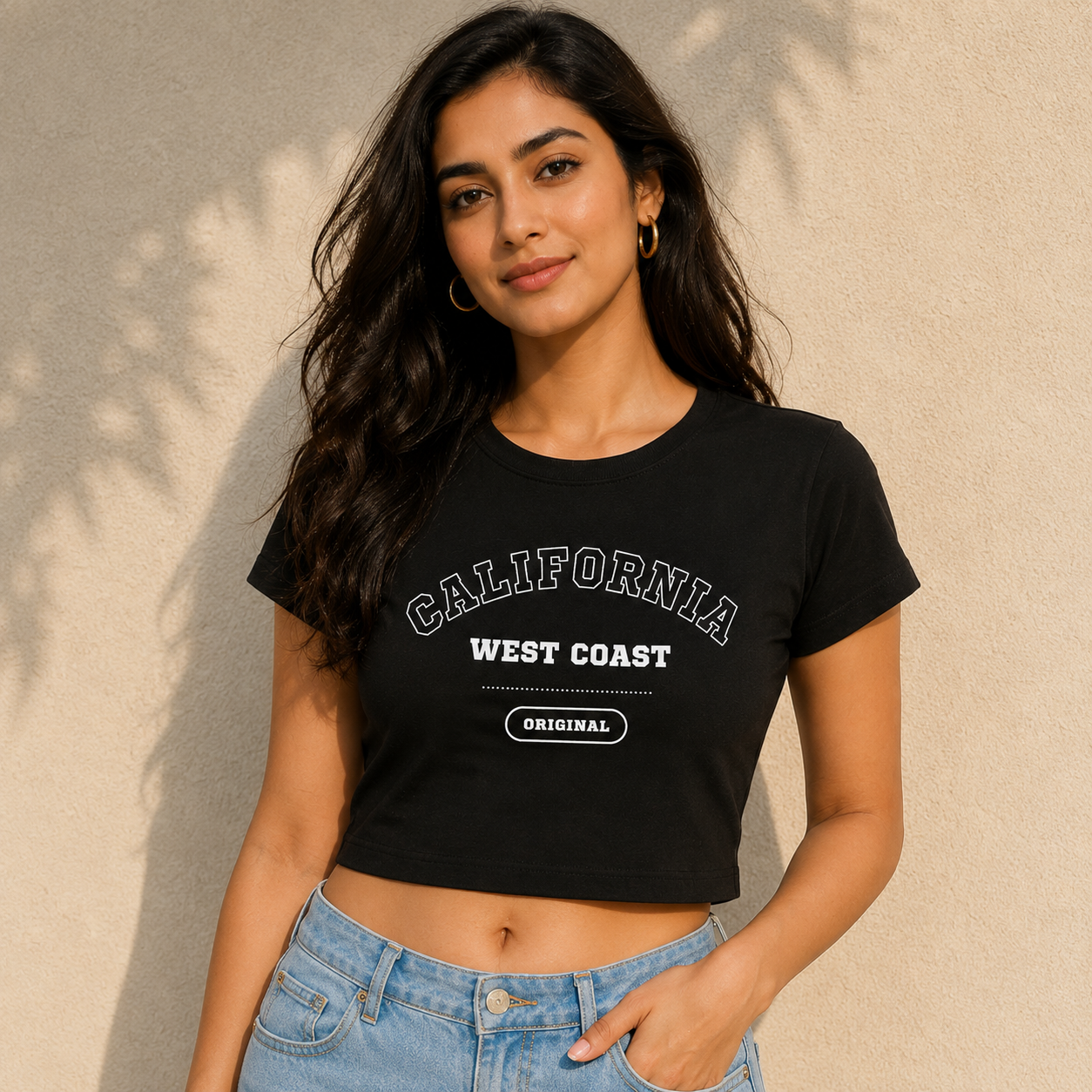 California West Coast Crop T-Shirt | Women's Coastal Streetwear Tee