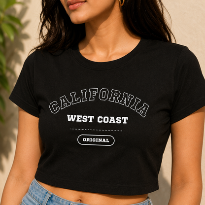 California West Coast Crop T-Shirt | Women's Coastal Streetwear Tee