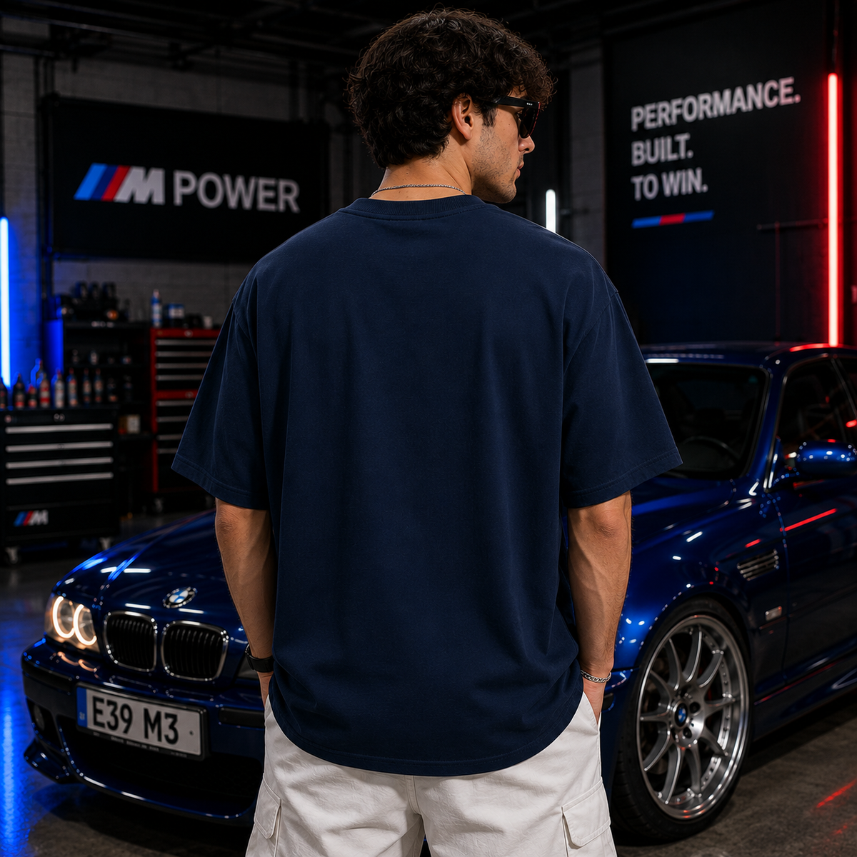 E39 M5 Oversized T-Shirt | Premium Car-Culture Streetwear – Navy