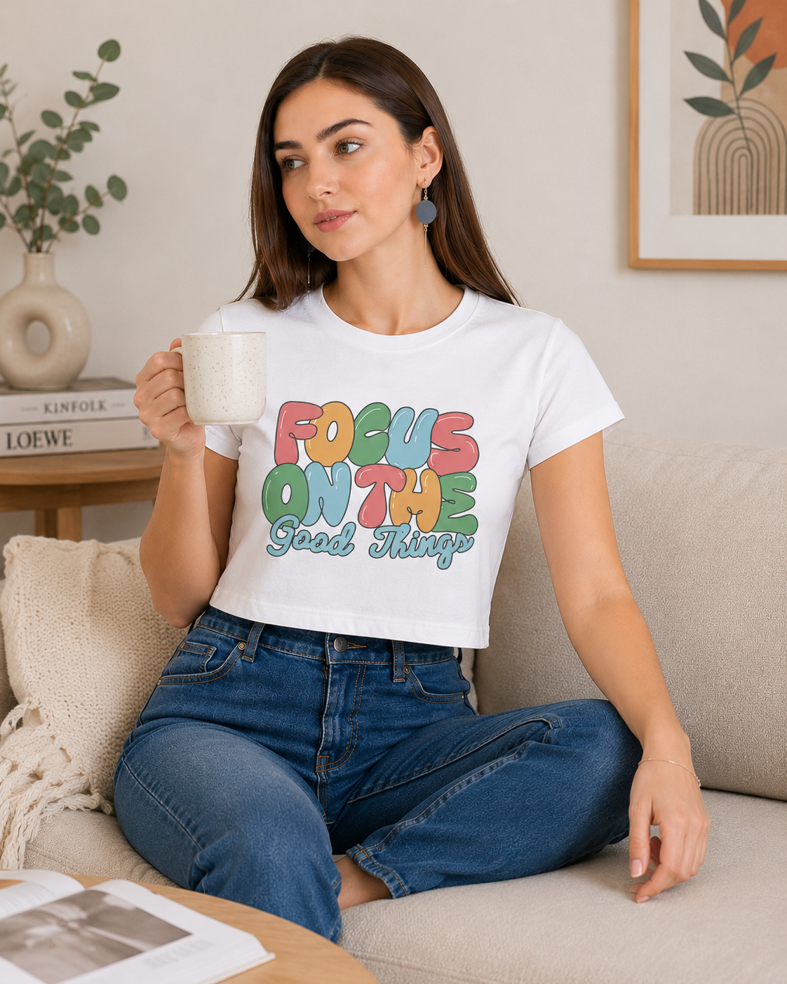 Focus On The Good Things Crop Tee | Women's Positive Vibes Top