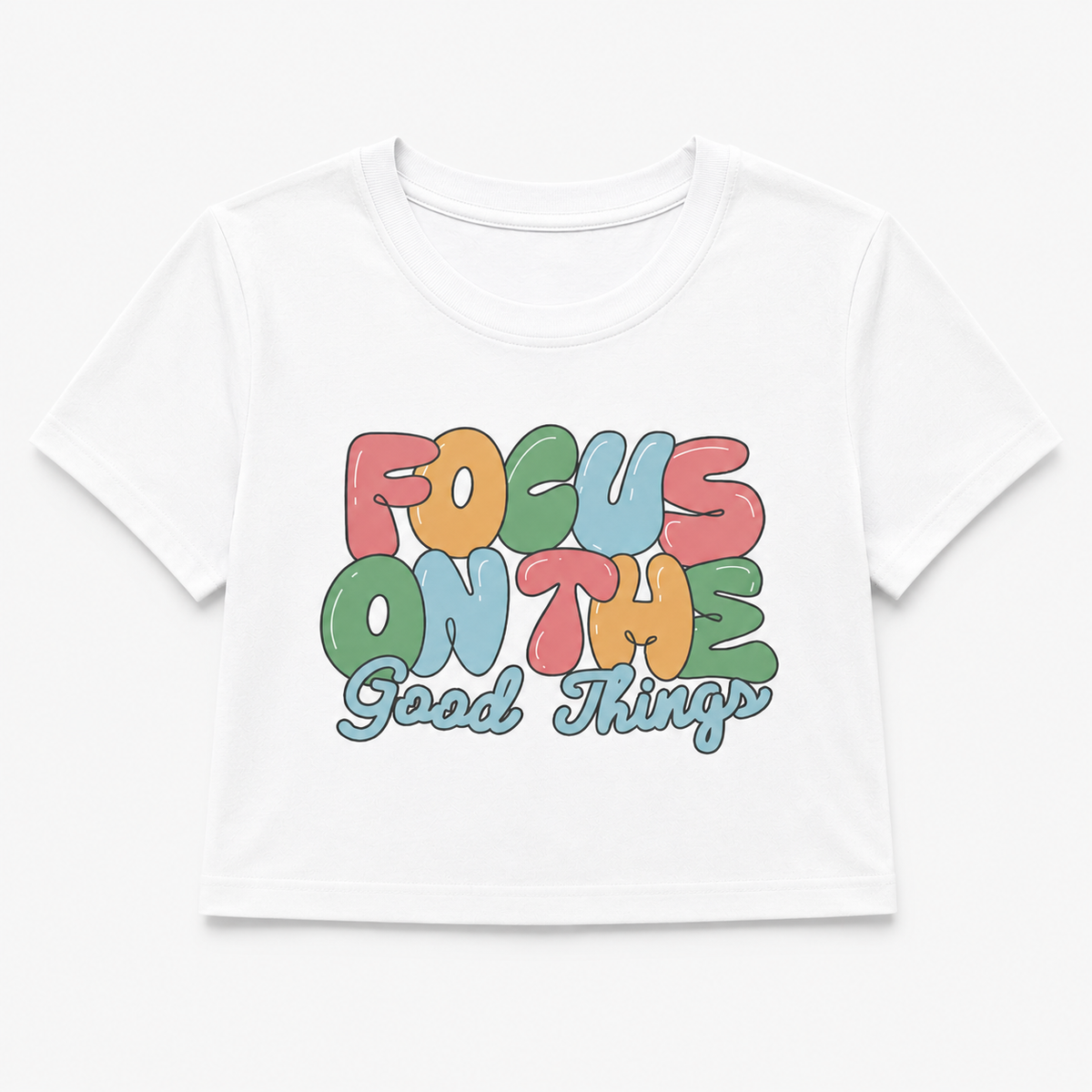 Focus On The Good Things Crop Tee | Women's Positive Vibes Top