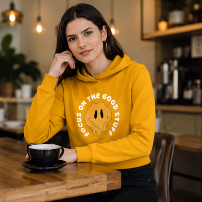 Focus on the Good Stuff | Stylish Women's Graphic Hoodie
