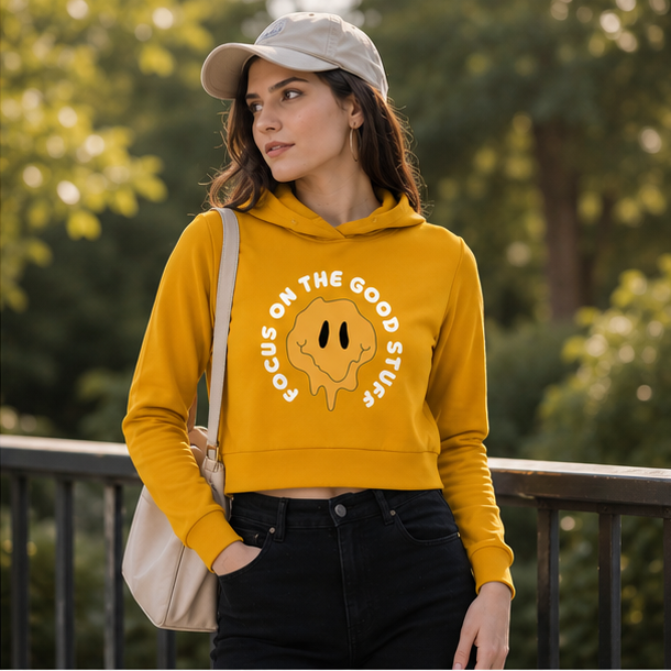Good Stuff Crop Hoodie | Women's Graphic Streetwear