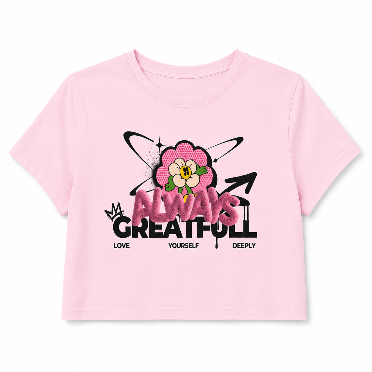Always Grateful Crop T-Shirt | Women's Positive Graphic Tee