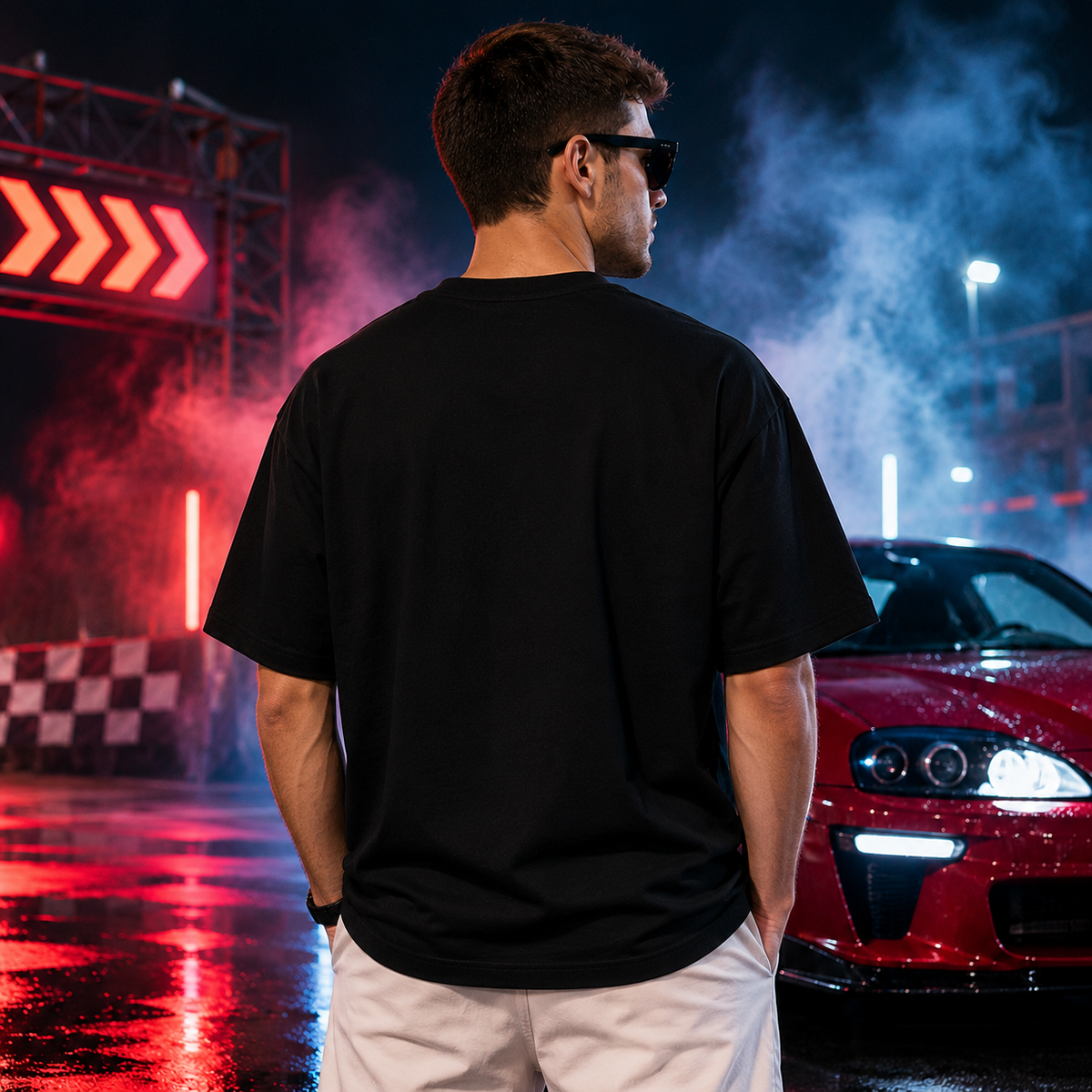 2JZ-GTE Supra Engine Oversized T-Shirt | JDM Streetwear – Black
