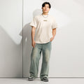 Men's Boxy Oversized T-Shirt – White, Beige | Heavyweight Streetwear Tee