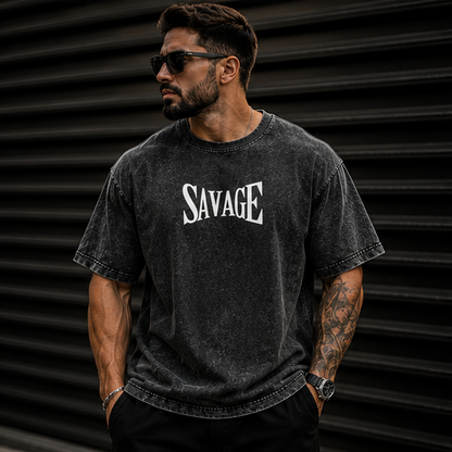 Savage Acid Washed Oversized T-Shirt