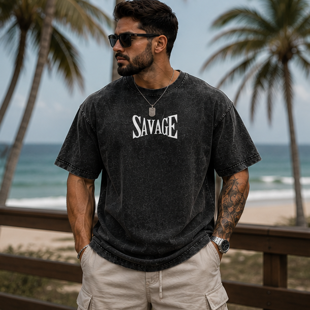 Savage Acid Washed Oversized T-Shirt