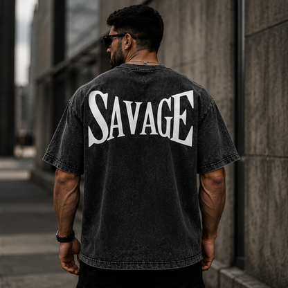 Savage Acid Washed Oversized T-Shirt